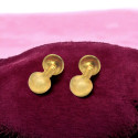 Classic Gold Plated Round Button Ear Studs