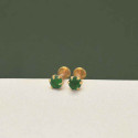 Gold Plated Small Single Stone Ear Studs