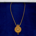 Stunning Gold Plated Round Ruby Pendant Chain