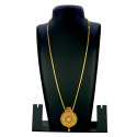 Stunning Gold Plated Round Ruby Pendant Chain