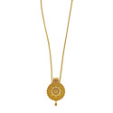 Stunning Gold Plated Round Ruby Pendant Chain