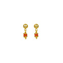 Vibrant Gold Plated Coral Drop Earrings For Girls