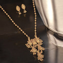 Contemporary Ball Chain Lakshmi Pendant Antique Necklace Set