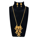 Contemporary Ball Chain Lakshmi Pendant Antique Necklace Set