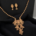 Contemporary Ball Chain Lakshmi Pendant Antique Necklace Set