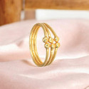 Simple Gold Plated Four Strand Finger Ring