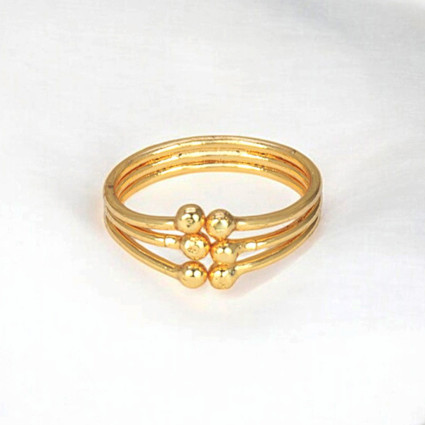 Simple Gold Plated Four Strand Finger Ring