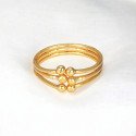 Simple Gold Plated Four Strand Finger Ring