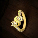 Attractive Gold Plated White Stone Floral Ring