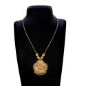 Ethnic Gold Plated Lakshmi Pendant Temple Necklace