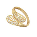 Trendy Gold Plated Cz Stone Finger Ring