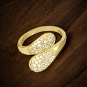 Trendy Gold Plated Cz Stone Finger Ring