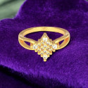 Stunning Gold Plated White CZ Stone Finger Ring