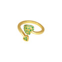 Gorgeous Gold Plated Emerald Heart Finger Ring