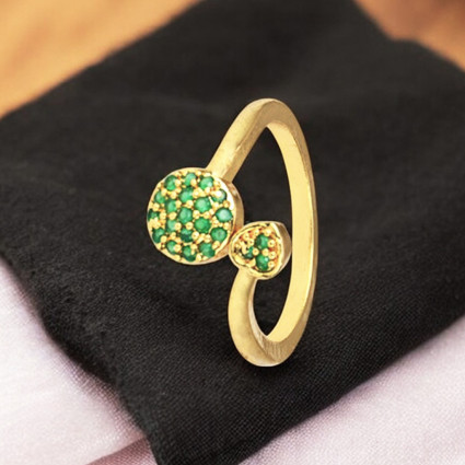 Gold plated Emerald rings for women