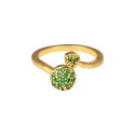 Gold plated Emerald rings for women