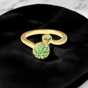 Gold plated Emerald rings for women