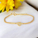 Alluring Heart Design American Diamond Ladies Bracelet