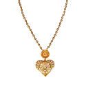 Simple Gold Plated Ball Chain With Heart Pendant