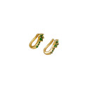 Gold Plated Emerald Stone Floral Second Studs/Nose Studs