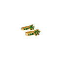 Gold Plated Emerald Stone Floral Second Studs/Nose Studs