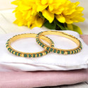 Eye-Catching Gold Plated Coral And Golden Beads Bangles