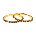 Stunning Gold Plated Maroon Crystal And Golden Beads Bangles