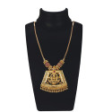 Gold Plated Ruby Stone Lakshmi Pendant Necklace