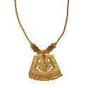 Gold Plated Ruby Stone Lakshmi Pendant Necklace