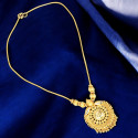 Graceful Gold Plated Floral Round Pendant Necklace