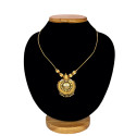 Graceful Gold Plated Floral Round Pendant Necklace