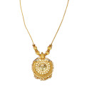 Graceful Gold Plated Floral Round Pendant Necklace