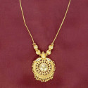 Graceful Gold Plated Floral Round Pendant Necklace