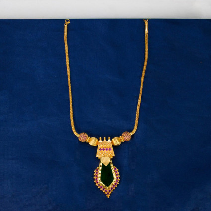 Premium Gold Plated Ball Chain Necklace With Nagapadam Pendant