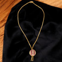 Simple Gold Plated Ruby CZ Pendant Chain