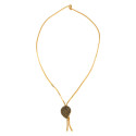 Elegant Gold Plated Semi-precious Stone Pendant Necklace