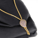 Elegant Gold Plated Semi-precious Stone Pendant Necklace