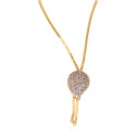 Elegant Gold Plated Semi-precious Stone Pendant Necklace