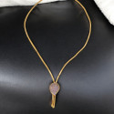 Elegant Gold Plated Semi-precious Stone Pendant Necklace