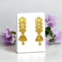 Traditional Gold Plated Designer Leaf Jhumka Earrings