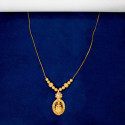 Exquisite Gold Plated CZ Stone Lakshmi Pendant Necklace