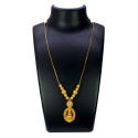 Exquisite Gold Plated CZ Stone Lakshmi Pendant Necklace