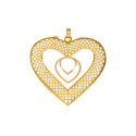 Gorgeous Big Gold Plated Heart Design Pendant