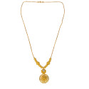 Simple Gold Plated CZ Stone Floral Mesh Pendant Necklace