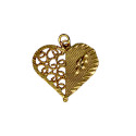 Gold Plated Intricate Design Net Heart Pendant