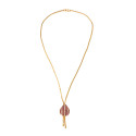 Simple Gold Plated Gopi Stone Pendant Chain