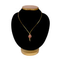 Simple Gold Plated Gopi Stone Pendant Chain