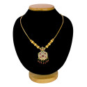 Alluring Gold Plated Hexagonal Pendant Chain Necklace
