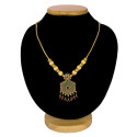 Alluring Gold Plated Hexagonal Pendant Chain Necklace