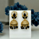 Medium Gold Plated CZ Stone Jhumki Earrings